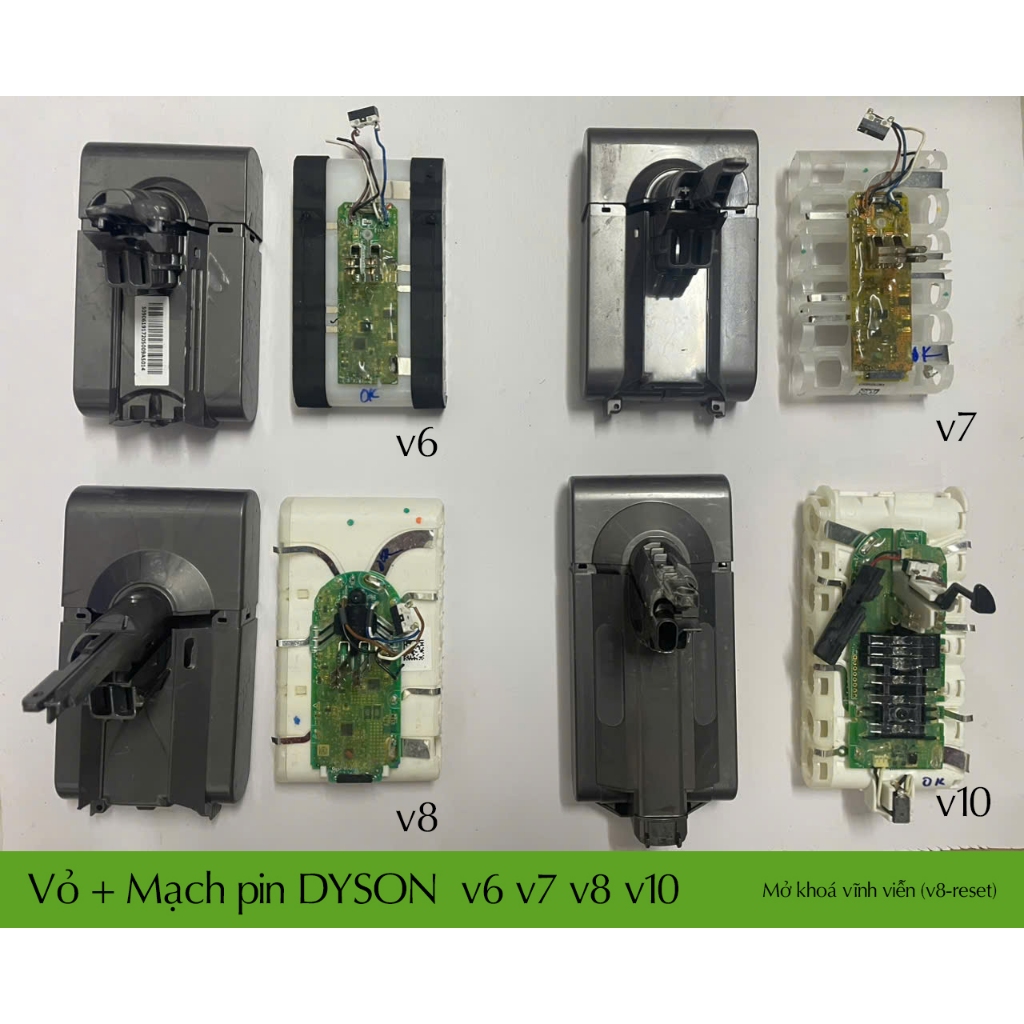 Vỏ mạch pin máy hút bụi cầm tay Dyson hàng bãi v6 v7 v8 v10 đã mở khoá