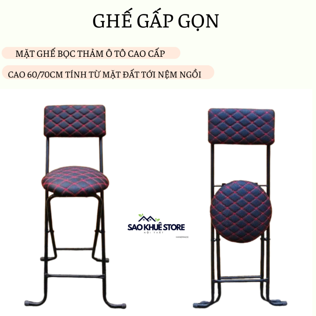 Ghế quầy bar gấp gọn đa năng ( cao 70cm ) - Chắc chắn - Bền đẹp - Tiết kiệm diện tích - TALI STORE