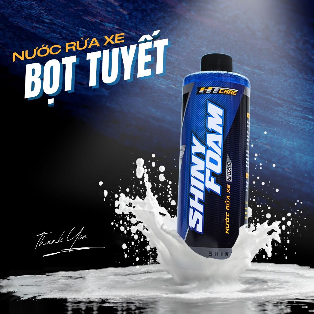 Nước rửa xe bọt tuyết SHINY FOAM làm sạch nhanh, sáng bóng, an toàn cho sơn xe máy & ôtô - HTCARE
