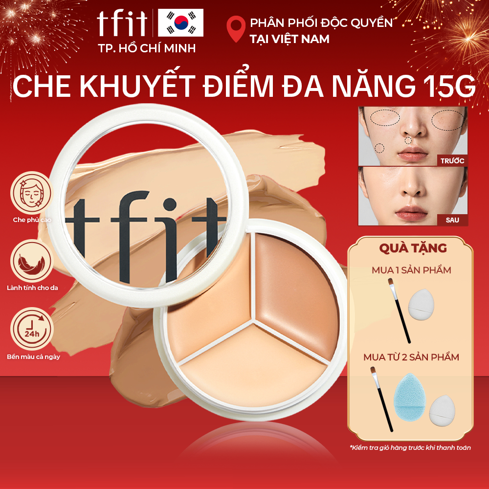 Che khuyết điểm TFIT, Ckđ triệt sắc tfit che phủ cao, kiềm dầu, lâu trôi Cover Up Pro 15g - TFIT HCM