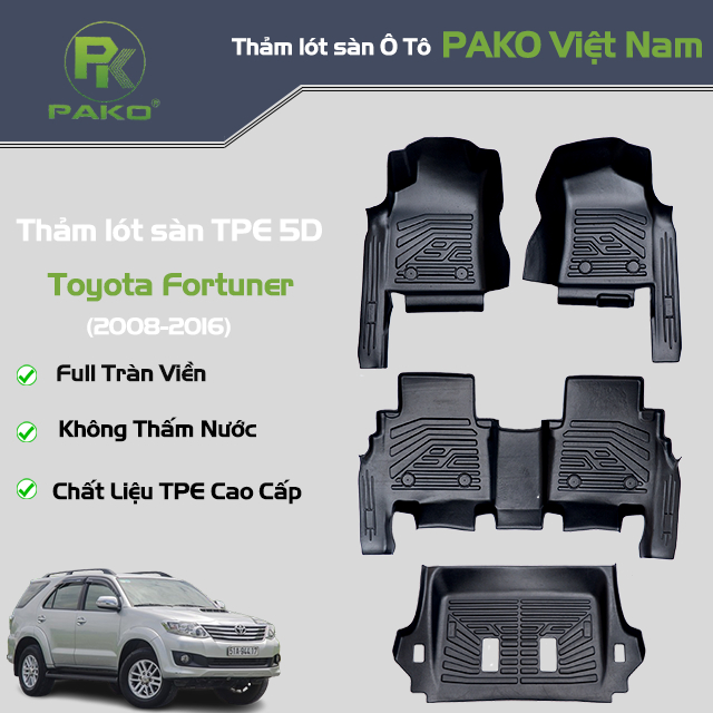 [Pako] Toyota Fortuner [2008-2026]-Thảm lót sàn ô tô TPE