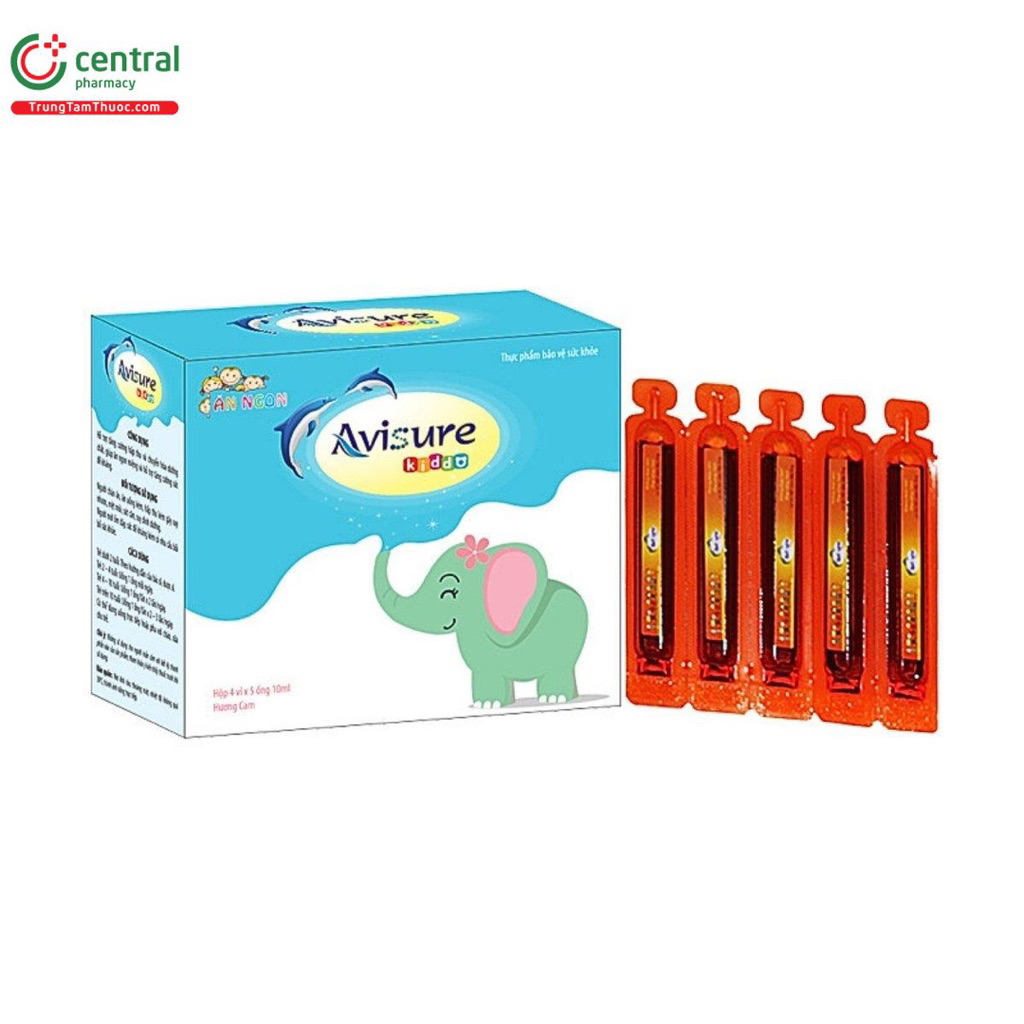 Siro ăn ngon Avisure Kiddo - Hộp 30 ống - giúp bé Thèm ăn và tăng cân bổ sung kẽm men