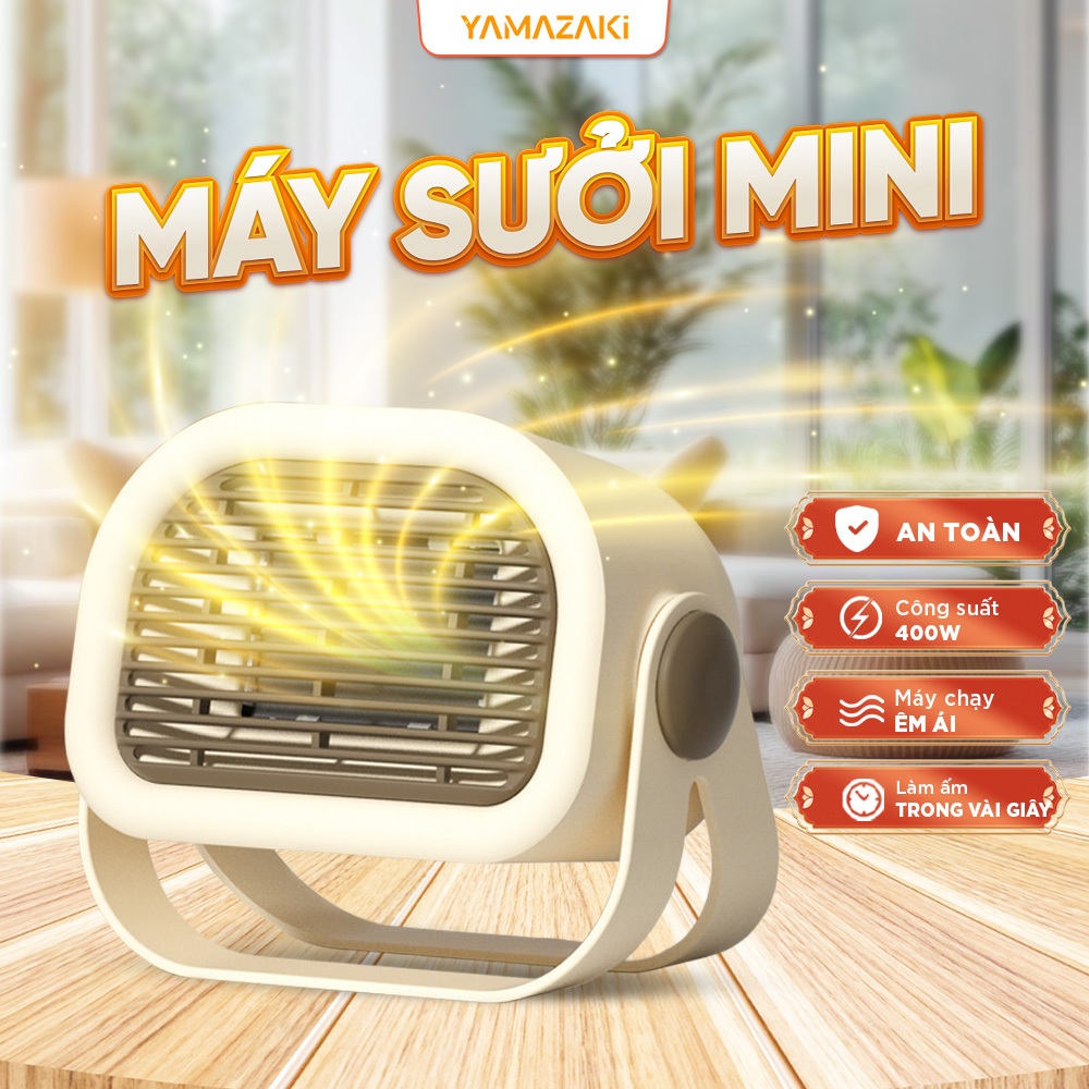 Máy sưởi mini Gốm PTC để bàn dành cho cá nhân, em bé 400W nhỏ gọn an toàn
