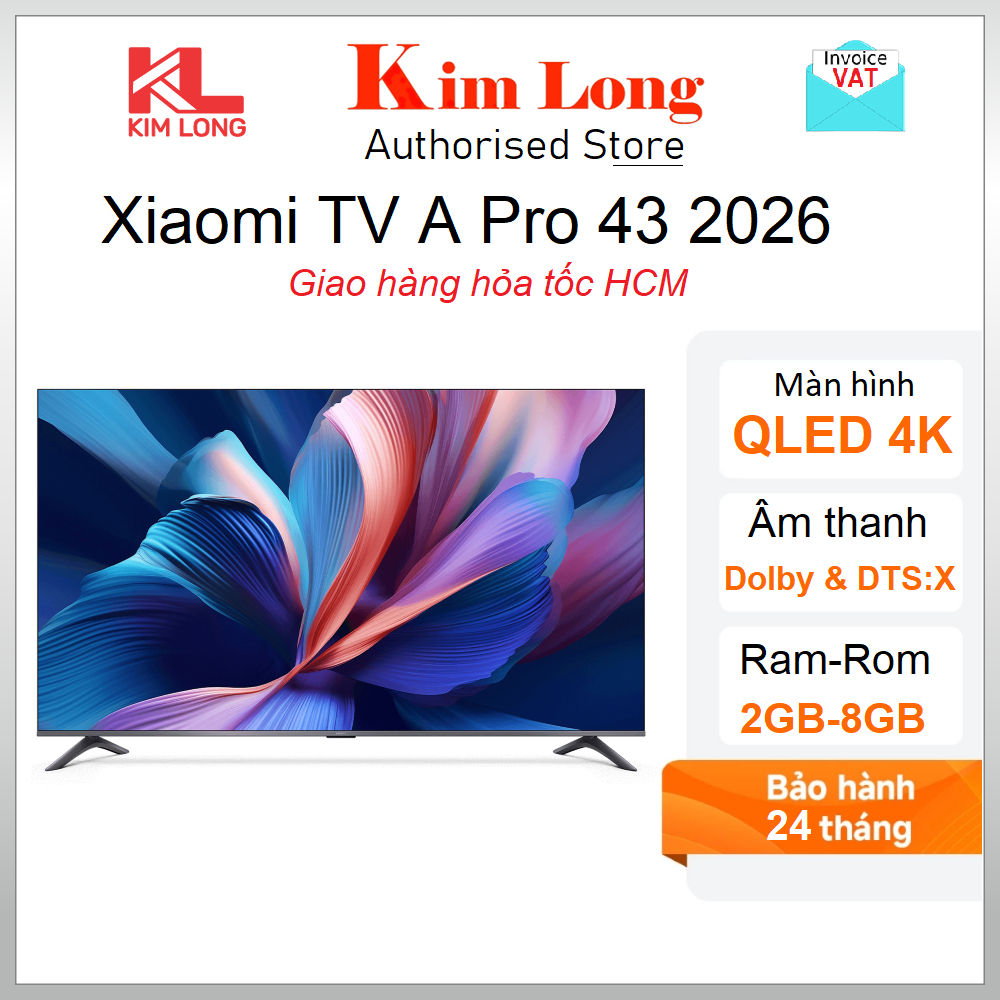 Tivi Xiaomi A Pro 43 inch 4K 2026 Hệ điều hành Google TV, Điều khiển giọng nói L43MB-APSEA