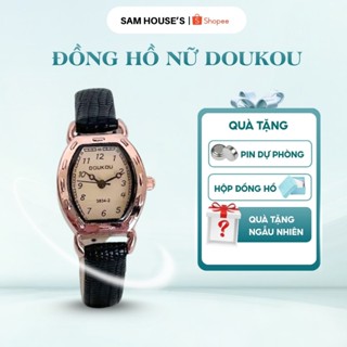 (Tặng kèm quà xinh) Đồng Hồ Nữ Doukou Mặt Nhỏ Số Dây Da Cao Cấp Phong Cách Retro