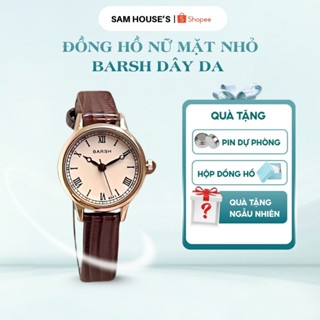 (Tặng kèm quà xinh) Đồng hồ nữ mặt nhỏ BARSH dây da mềm thời trang nữ Hàn Quốc