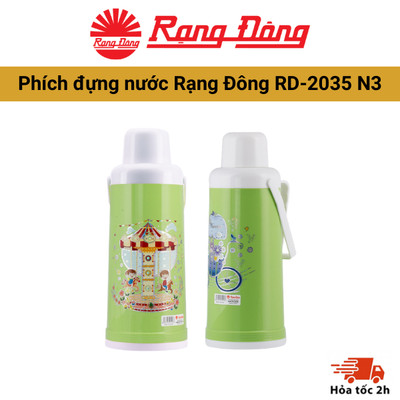 Phích đựng nước Rạng Đông 2035 N3 2 lít an toàn sức khỏe, giữ nhiệt hiệu quả trong 12 giờ, thiết kế đa dạng gần gũi