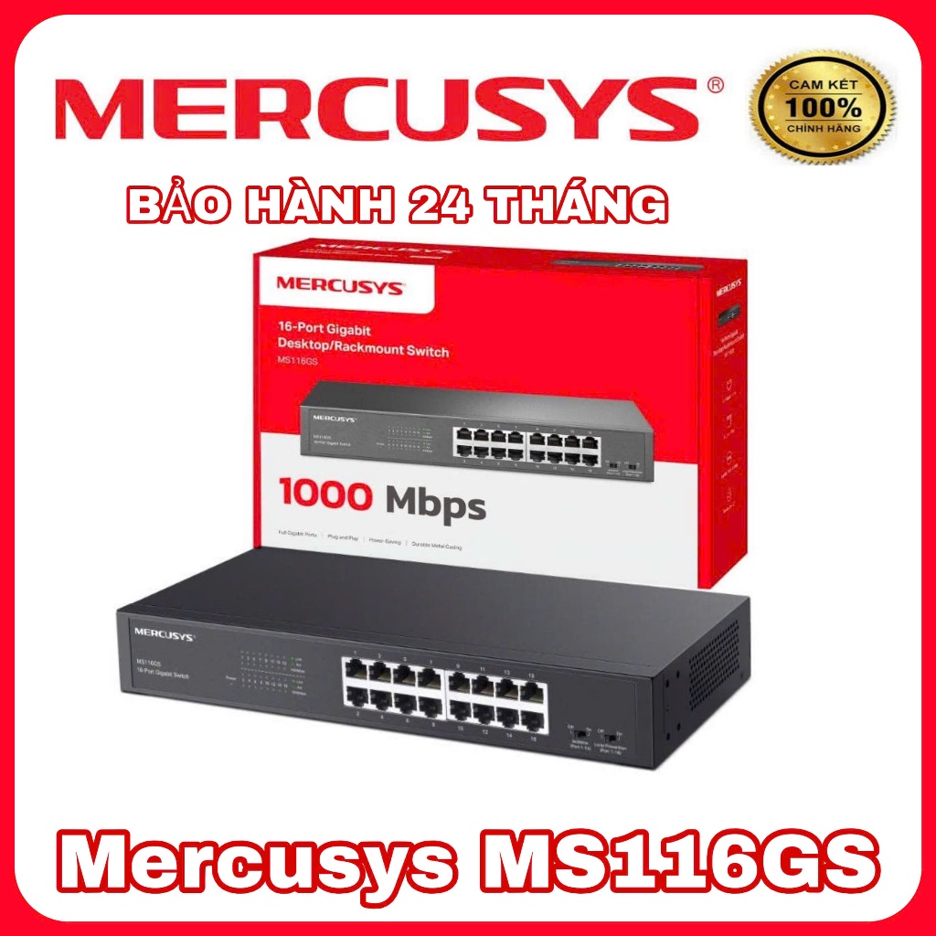 Switch Mercusys MS116GS | 16 Cổng 10/100/1000Mbps