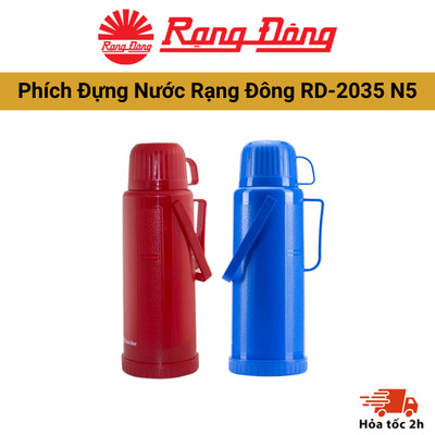 Phích Đựng Nước Rạng Đông 2035N5, dung tích 2 lít, giữ nhiệt tốt lên đến 12H, ruột thủy tinh an toàn, chất lượng cao