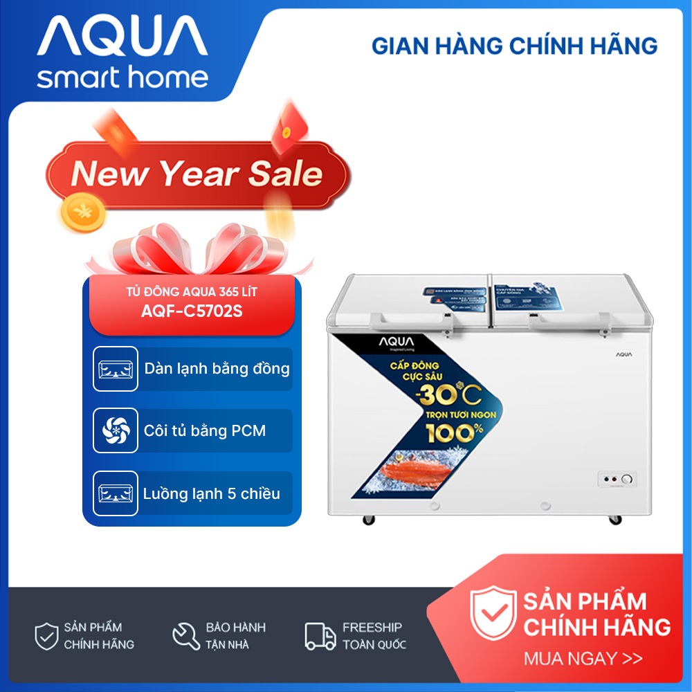 Tủ đông Aqua 365 Lít AQF-C5702S - Freeship toàn quốc
