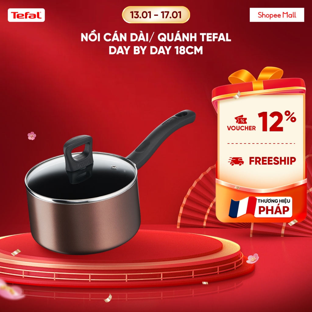 Nồi cán dài/ quánh Tefal Day By Day 18cm