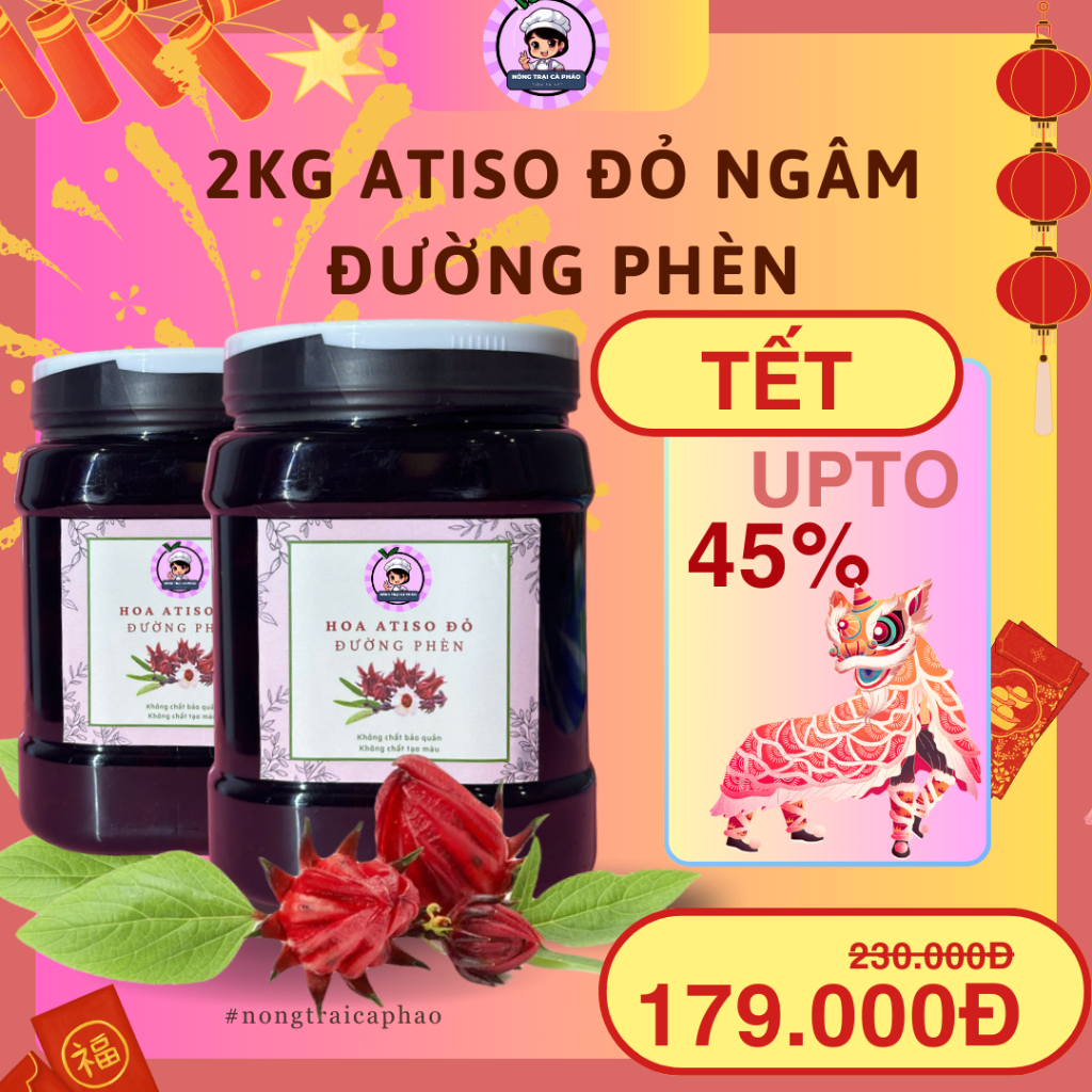 2kg Atiso Đỏ Ngâm Đường Phèn - Dạng Lỏng - Siro