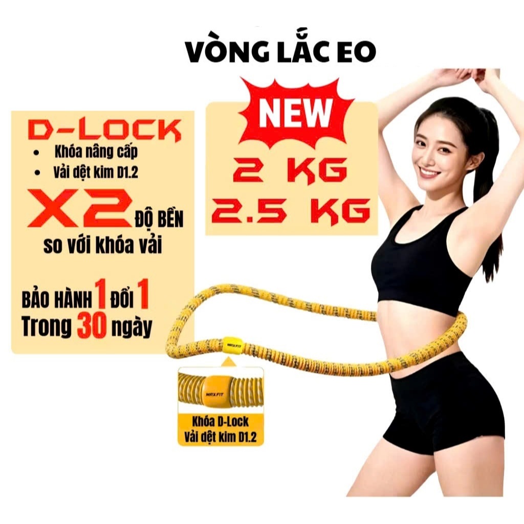 Vòng Lắc Eo Lò Xo Bọc Vải Mềm Tập Thể Dục, Tập Gym, Tập Yoga Tại Nhà 1,5kg 2kg 2,5kg