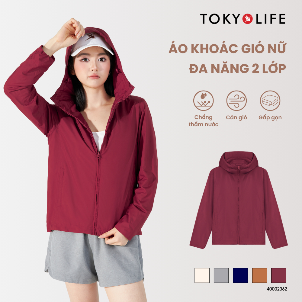 Áo khoác gió nữ đa năng 2 lớp, gấp gọn tiện lợi TOKYOLIFE 40002362
