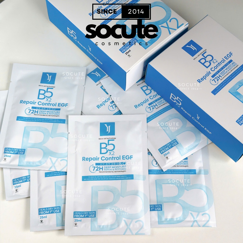 Mặt nạ cấp ẩm phục hồi da Yuejin B5 Repair Control EGF Mask - Yuejin Liposome PP Mask