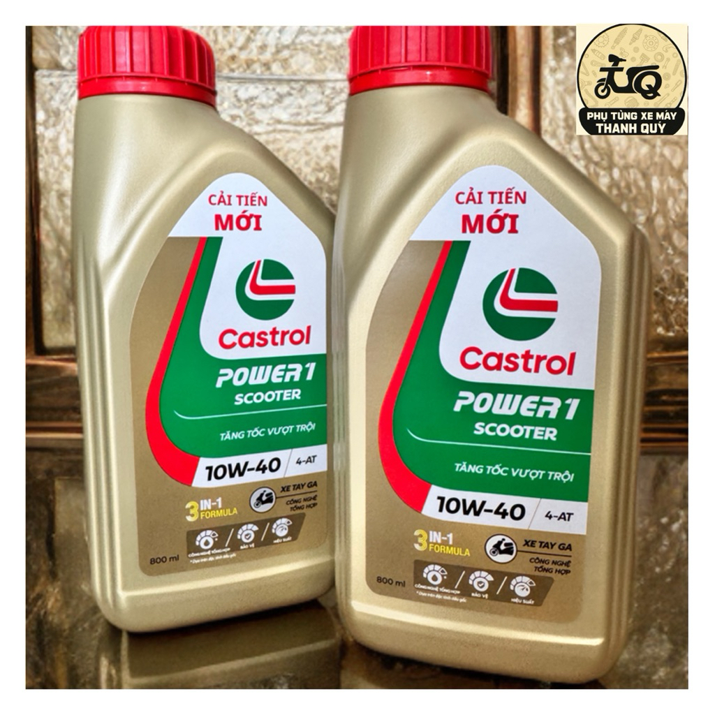 Dầu nhớt cho xe tay ga Castrol POWER1 SCOOTER (10W-40)| 0,8L,1L