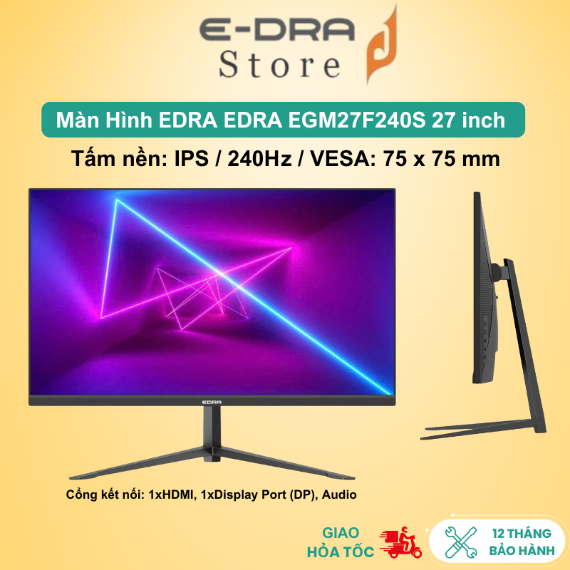 Màn hình gaming EDRA EGM27F240S 27 inch FHD 240Hz