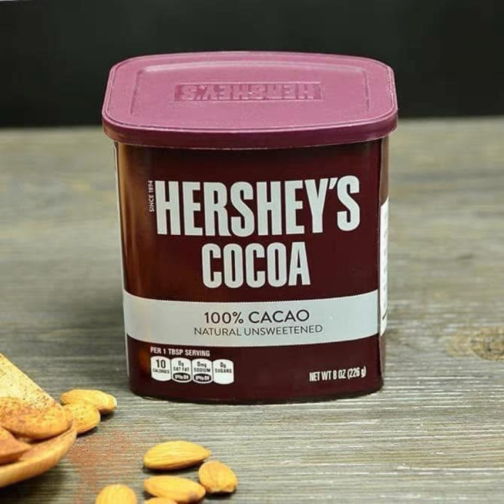 (date 2027 )  Hộp 226g  bột cacao Hershey's nguyên chất không đường hàng chuẩn Mỹ Hershey's cocoa na