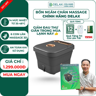 Máy Ngâm Chân Delax Massage Thiết Kế Gấp Gọn, Tự Động Làm Nóng, Chống Giật, Làm Ấm Thư Giãn BNC02