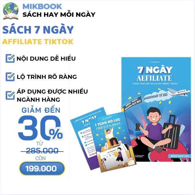 Sách 7 Ngày Affiliate Cấn Mạnh Linh, Học Affiliate TikTok Shop Từ Cơ Bản Đến Thực Hành