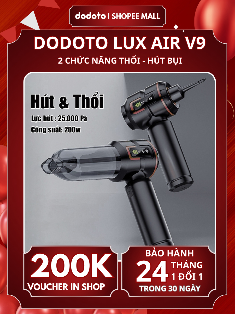 Máy hút bụi cầm tay dodoto mini không dây Lux Air V9
