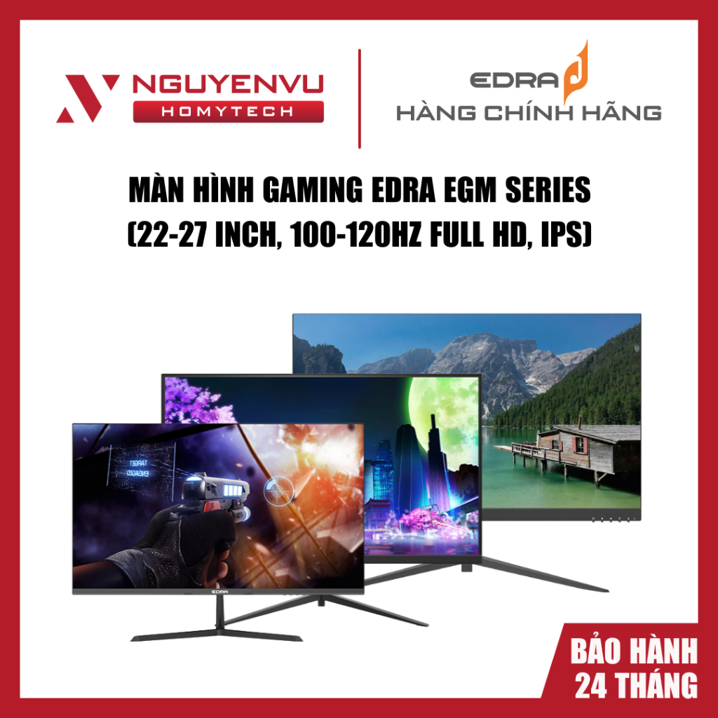 [FULL VAT] Màn hình EDRA EGM Series, 22-27 inch, 100-200Hz, Full HD, IPS - Hàng chính hãng