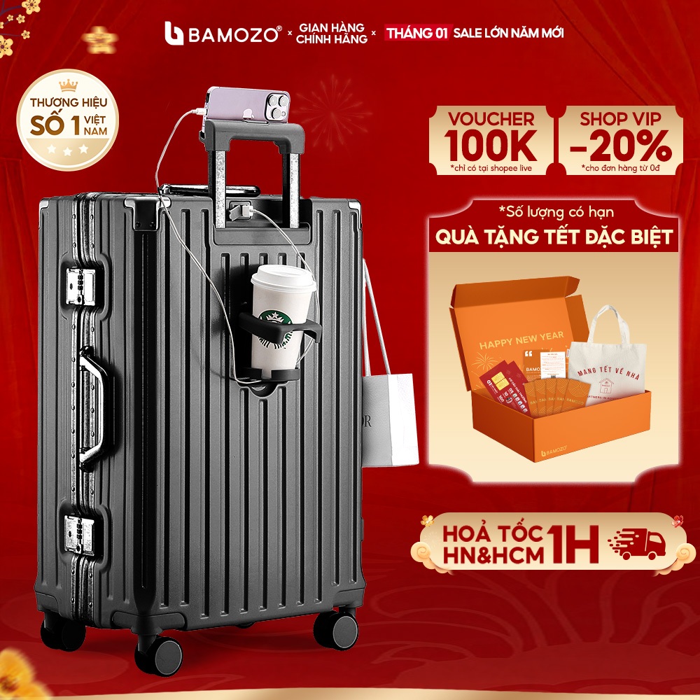 Vali Du Lịch Bamozo Size 28 Cao Cấp Bo 4 Góc Chống Va Đập Bảo Hành 5 Năm_9066