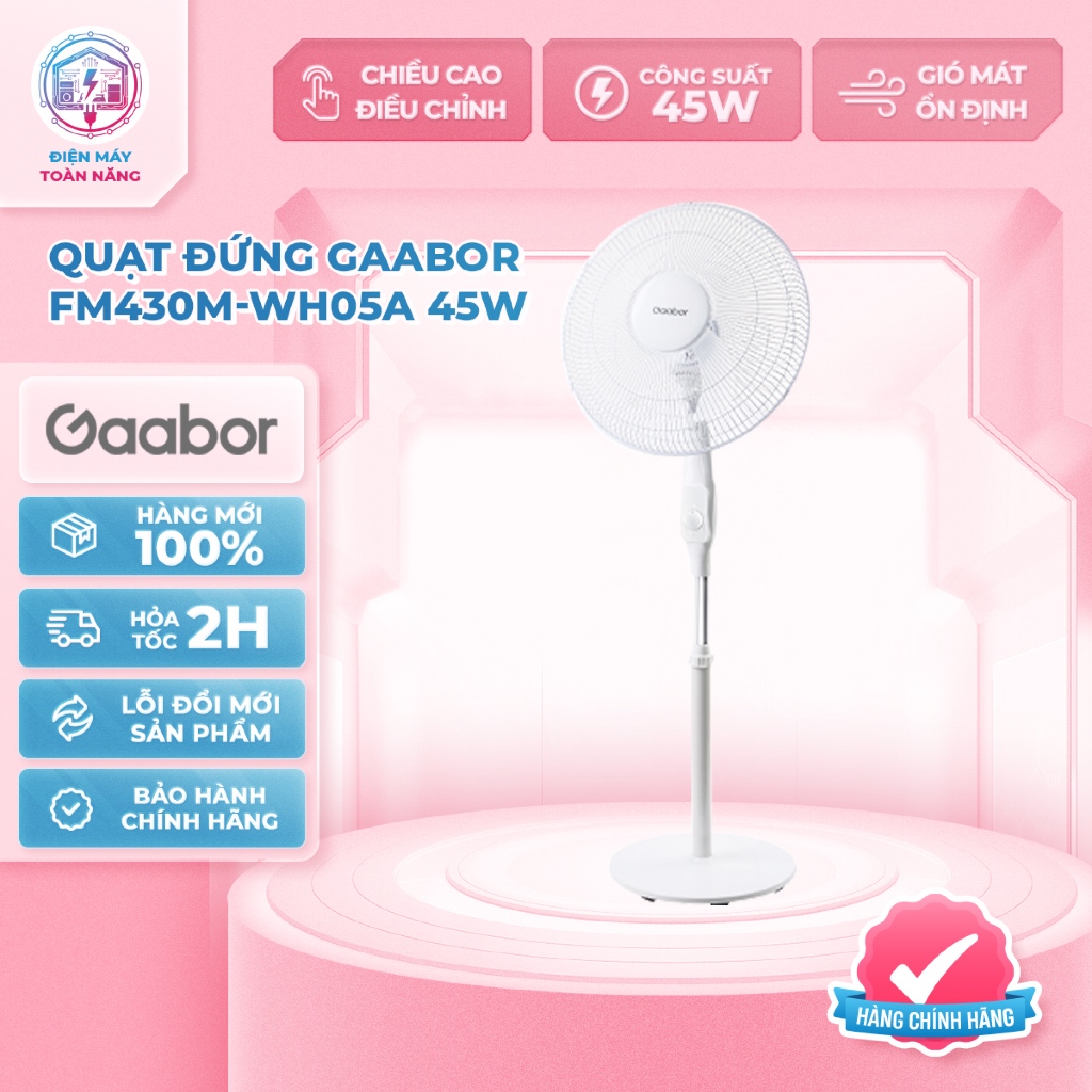 Quạt Đứng Gaabor FM430M-WH05A - Công Nghệ Gió Vòm 3D - Chính Hãng