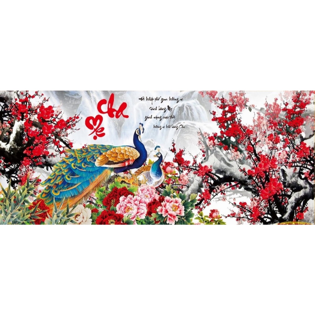 Tranh đính đá cha mẹ df399 (chưa đính)