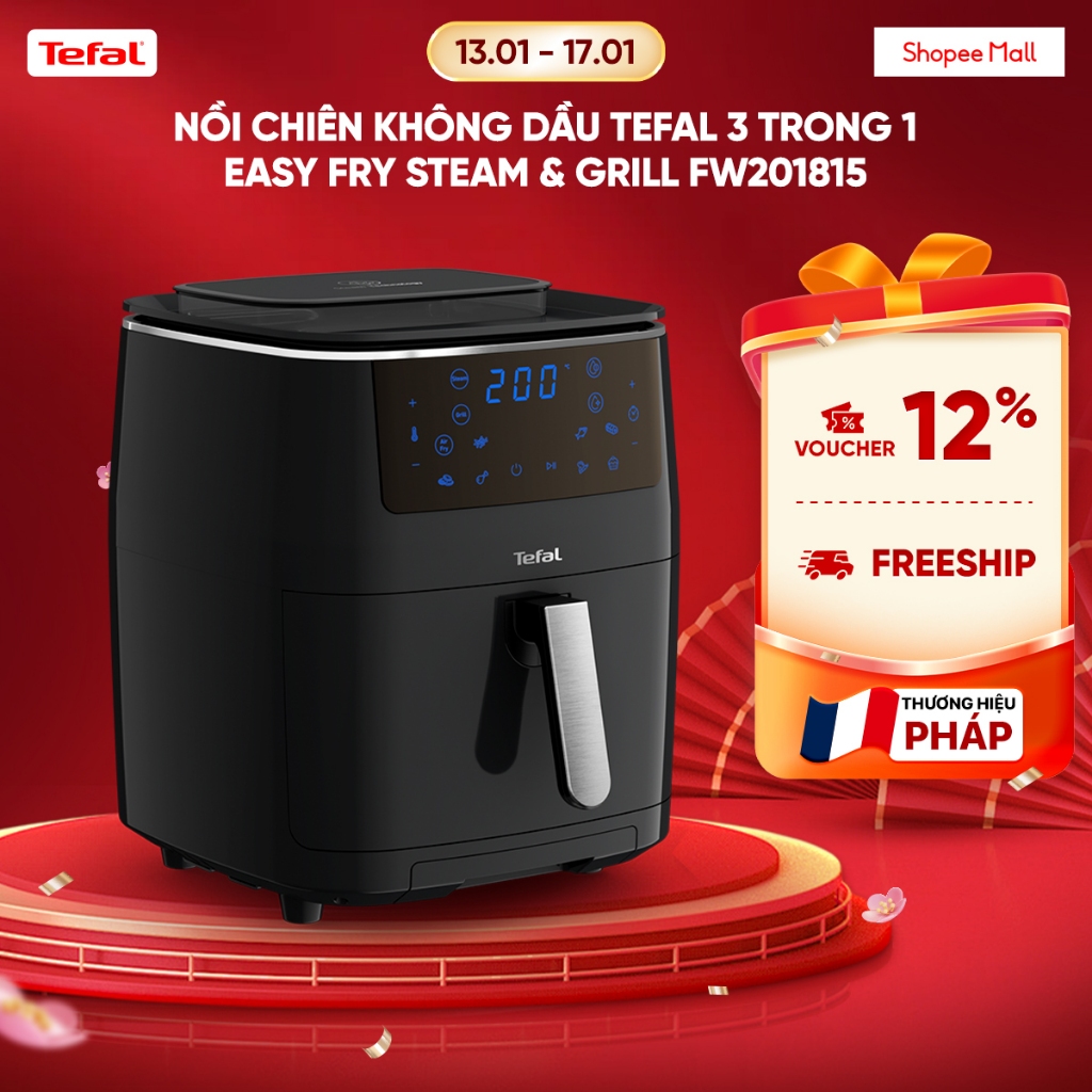 Nồi chiên không dầu Tefal 3 trong 1 Easy fry Steam & Grill FW201815