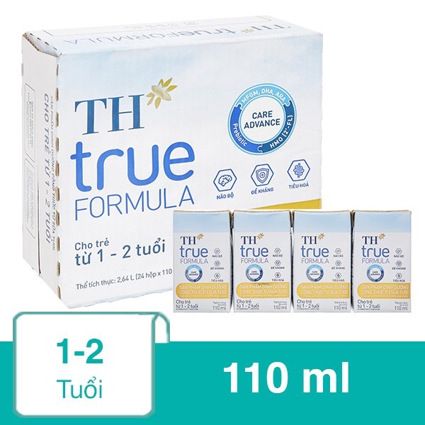 Sữa tươi công thức TH True Formula 110ml ( 110ml x 24 hộp) cho trẻ từ 1-2 tuổi