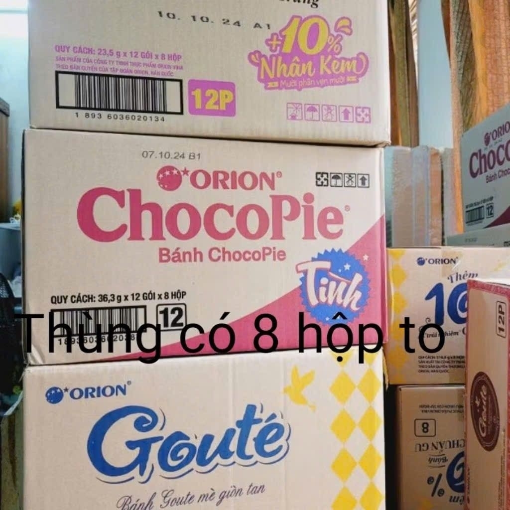 Thùng bánh chocopie 12, custas 12 ( 8 hộp *12 cái)