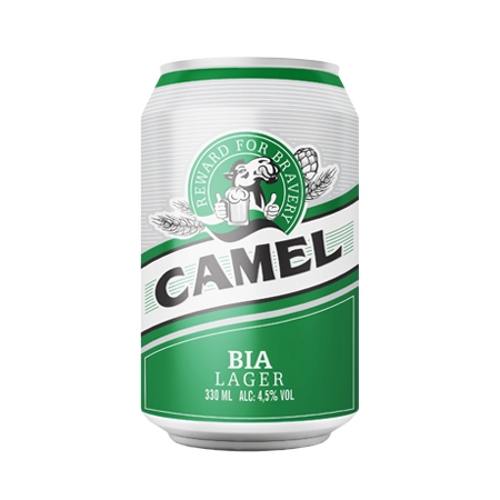 BIA CAMEL XANH LÁ 4.5% 330ML (Thùng 24 Lon x 330ml)