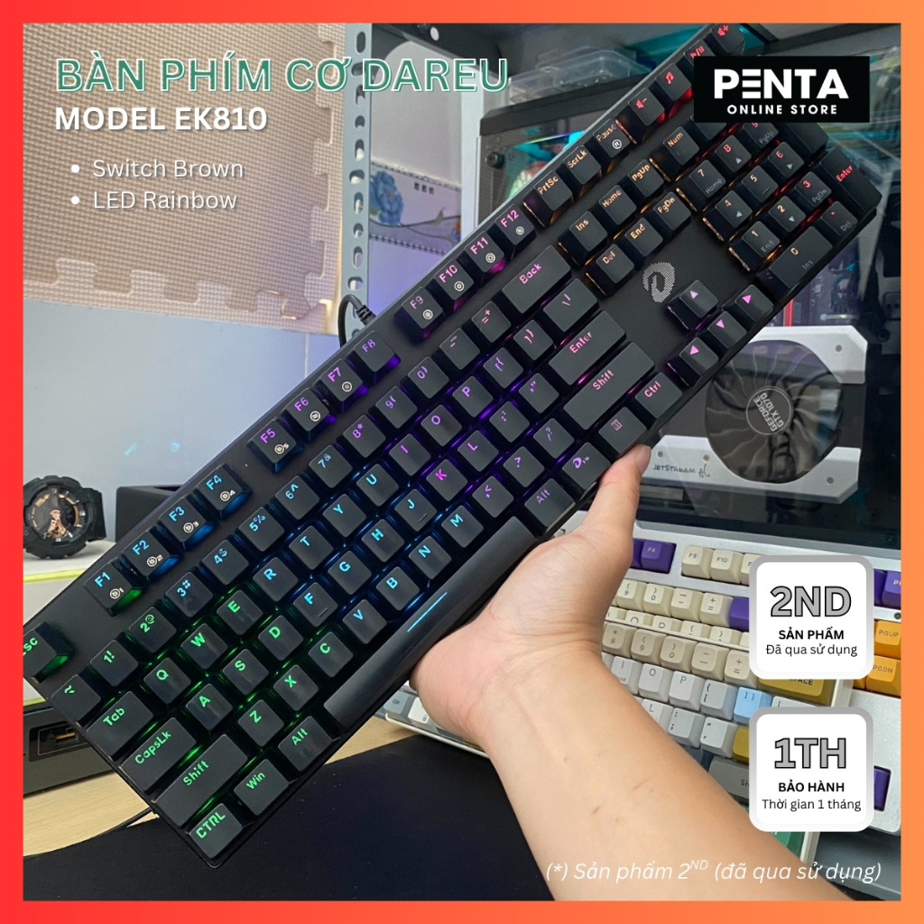 Bàn phím cơ DareU EK810, bàn phím chơi game 2ND thanh lý, hoạt động tốt, không loạn liệt, có LED