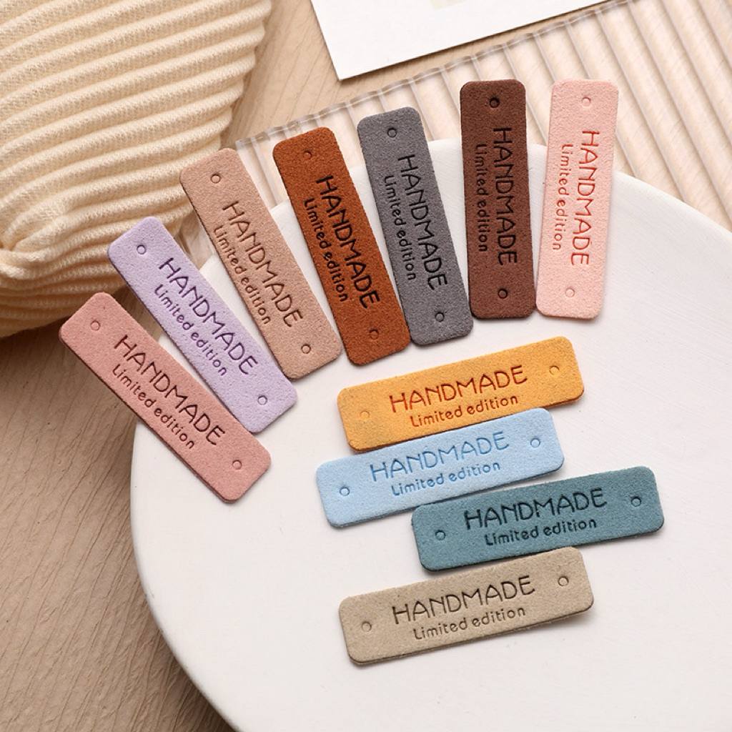 [Túi 3 cái] Tag Handmade-chất liệu da lộn mềm, gắn lên sản phẩm handmade