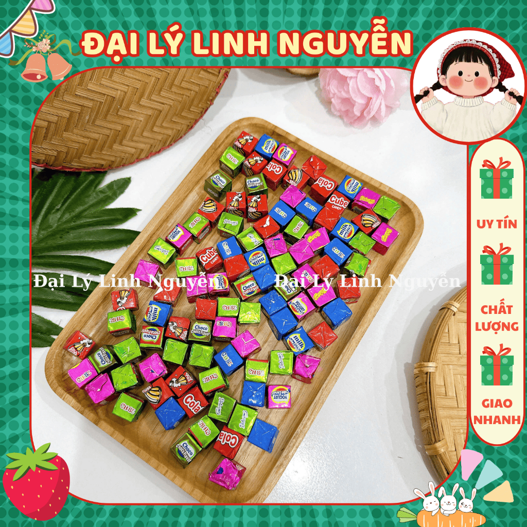 [50 VIÊN] Kẹo sữa socola cube Doten, choco cube candy, thơm ngon hấp dẫn
