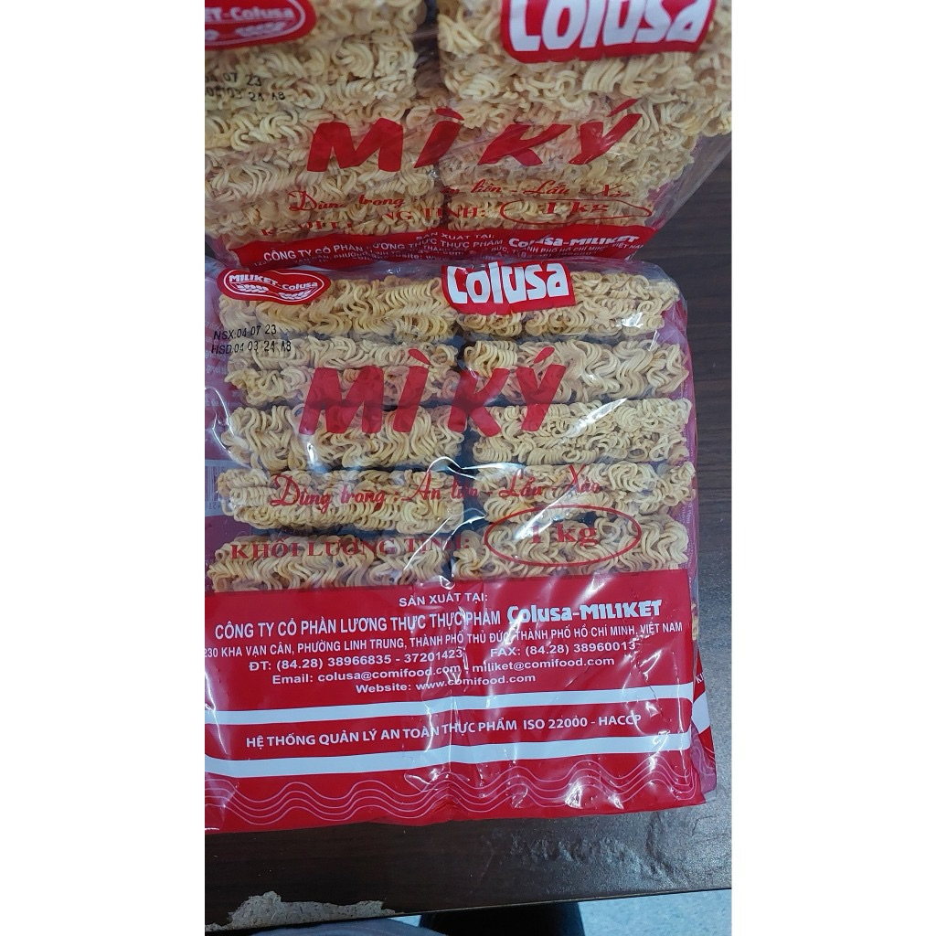 Mì Miliket Không Gia Vị 1 Ký 16 gói