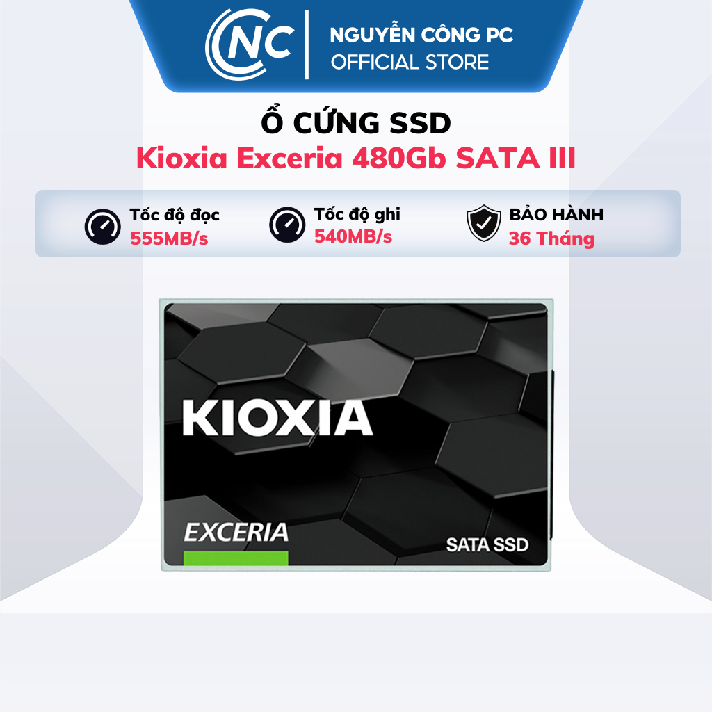 Ổ cứng SSD Kioxia Exceria 480GB (SATA III, 3D NAND, 2.5 inch) - Bảo hành 36 tháng
