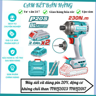 Máy siết vít 170Nm, 230Nm, 285Nm dùng pin 20V, động cơ không chổi than total TIRLI2023 TIRLI2017