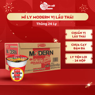 Mì Ly Modern Vị Lẩu Thái | Mì Tôm Ăn Liền Chua Cay | Thùng 24 Ly