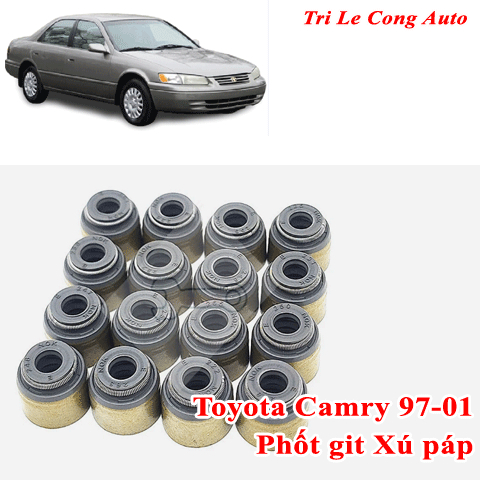 Camry 97-01 Phốt git xupap Toyota 98 99 2000 set bộ 16 nạp xả động cơ xăng máy 1mz fe 2.2 3.0 v6 5s 
