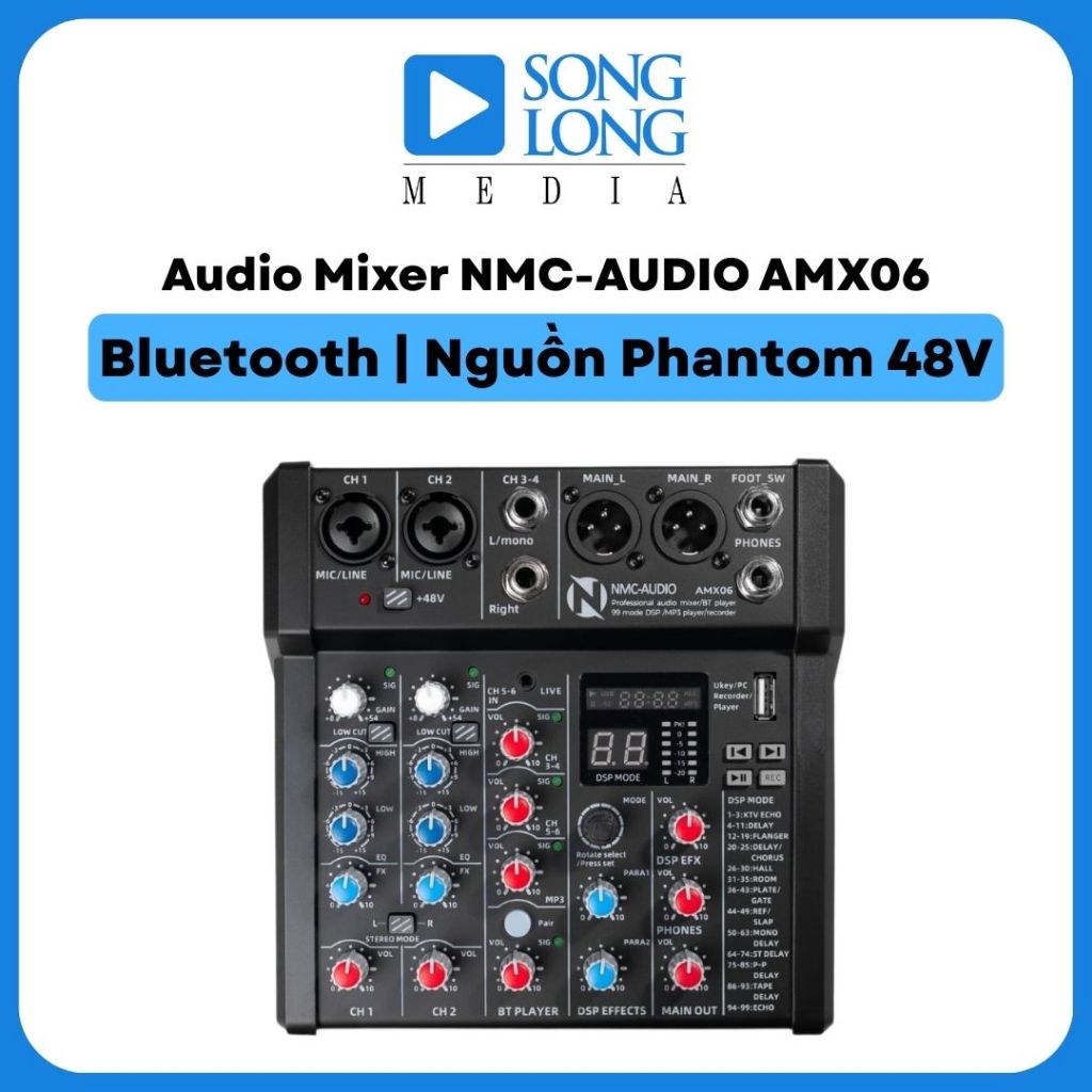 Audio Mixer NMC-AUDIO AMX06 - Chính hãng phân phối