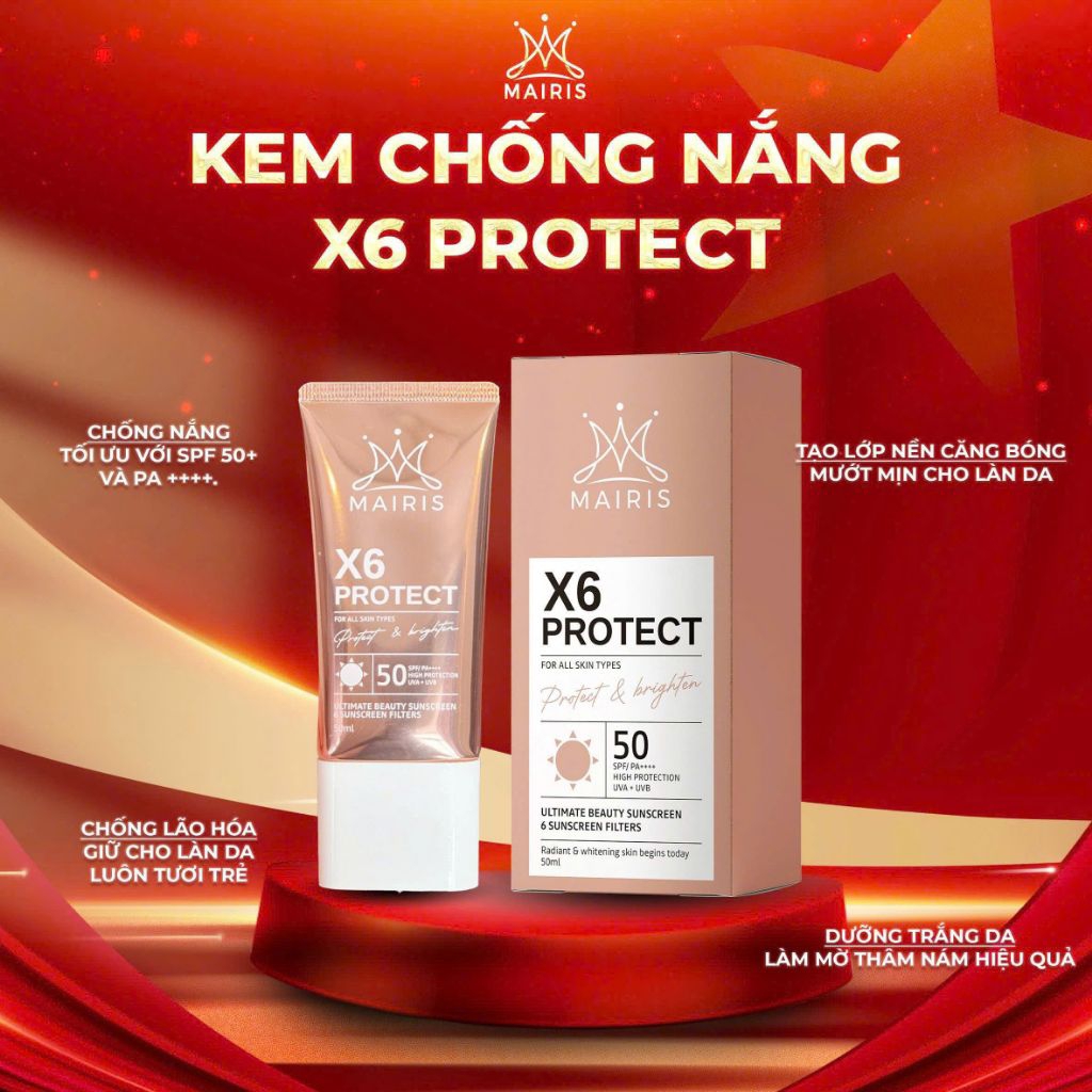 Kem chống nắng Mairis x6 Protect SPF 50+ PA++++(50ml)