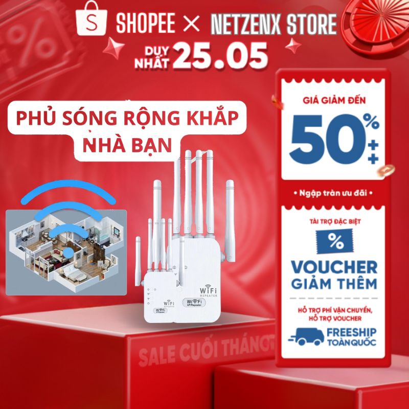 Kích Sóng WiFi 6 Râu – Tốc Độ Cao, Mở Rộng Vùng Phủ, Cải Thiện Tốc Độ Mạng