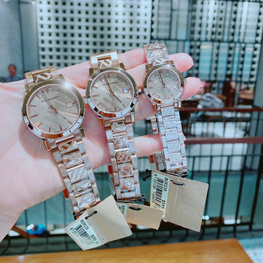 Combo đồng hồ nam nữ cao cấp máy pin dây thép không gỉ BU9039, size 38/34/26mm, Full box, Luxury Diamond Watch