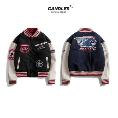Áo Khoác Candles True Compound Varsity Jacket Oversized Unisex