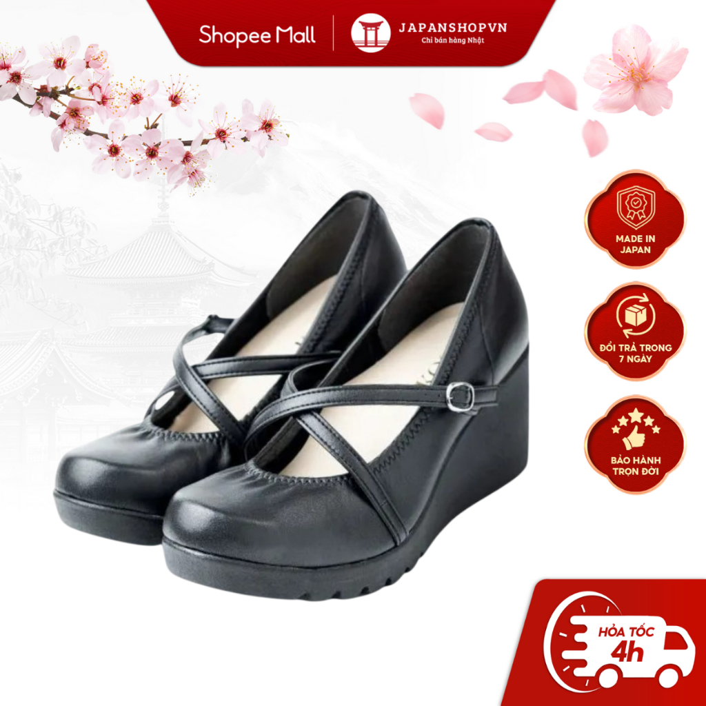 Giày da nữ cao cấp đế xuồng KOSU cao 7cm dáng sang, mang nhẹ K-23608 chính hãng Nhật Bản