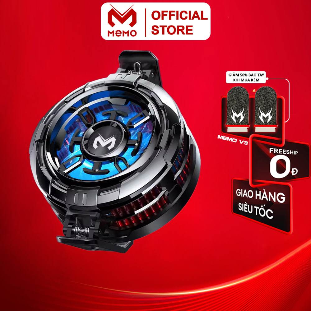Sò lạnh tản nhiệt điện thoại MEMO CX08 thế hệ mới làm mát AI chơi game liên quân FF PUBG tăng fps
