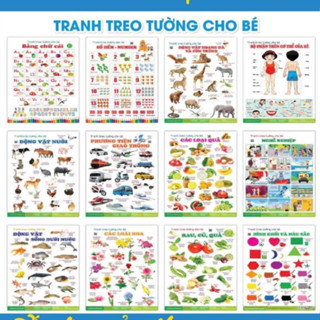 Trọn Bộ Tranh Treo Tường 14 Chủ Đề - 6 Tờ Cho Bé - Tăng Khả Năng Nhận Biết Hữu Ích Cho bé yêu-Chomchomkids