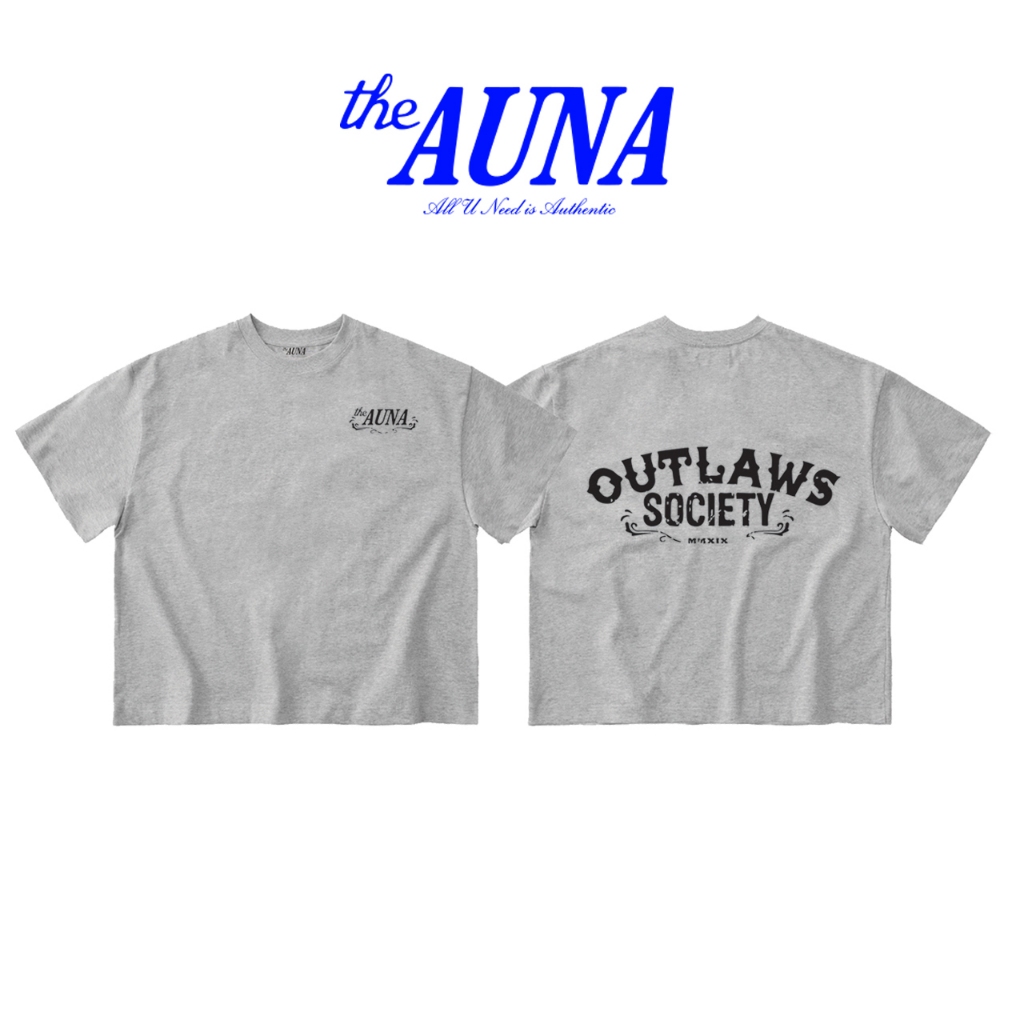 [Gói hộp] Áo thun Form BOXY "OUTLAWS" THE AUNA chất liệu cotton 280gsm đã xử lý co rút.